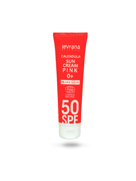 LEVRANA Солнцезащитный крем для лица и тела "Календула 50SPF Pink 0+" 100 мл