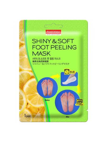 PUREDERM Маска-пилинг для ног Shiny&Soft Foot Peeling Mask 