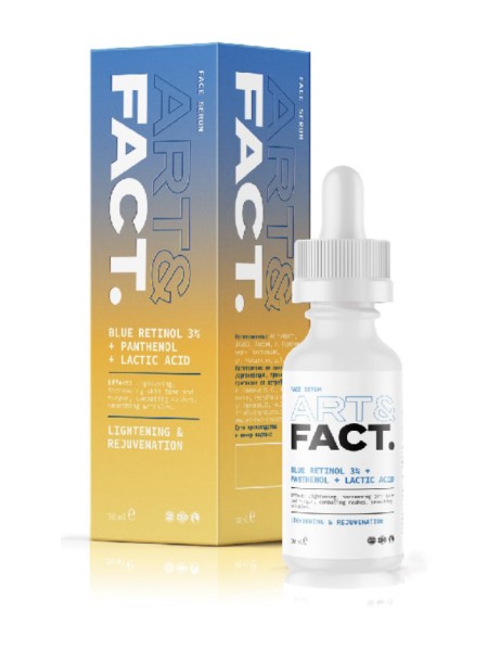 ART&FACT Пилинг-эксфолиант для лица с голубым ретинолом,BLUE RETINOL 3%+PANTHENOL+LACTIC AC 30 мл.