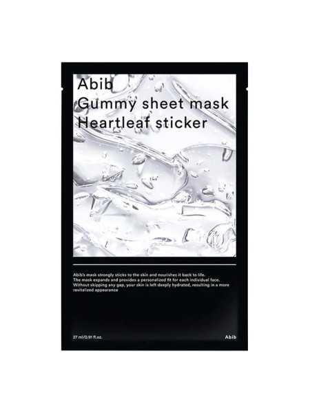 Abib Успокаивающая маска для чувствительной и проблемной кожи Gummy Sheet Mask Heartleaf Sticker