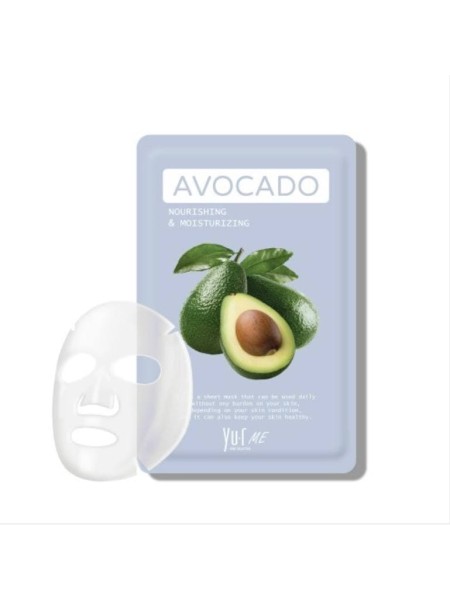 YUR ME Маска для лица с экстрактом авокадо Avocado Sheet Mask 25 гр