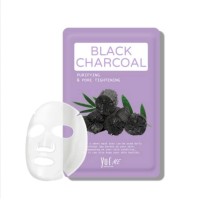 YUR ME Маска для лица с экстрактом угля Black Charcoal Sheet Mask