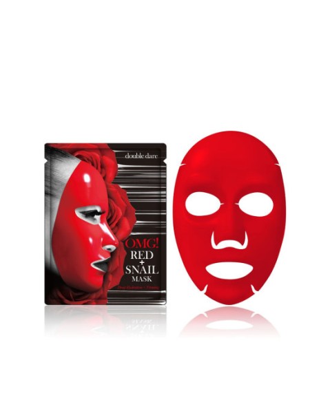 DOUBLE DARE OMG! Тканевая маска с муцином улитки и экстрактами 8 красных растений Red + Snail Mask