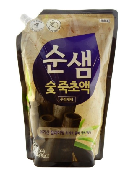 Aekyung Средство для мытья посуды Бамбуковый уголь Soonsaem Bamboo Charcoal 1,2 кг запаска