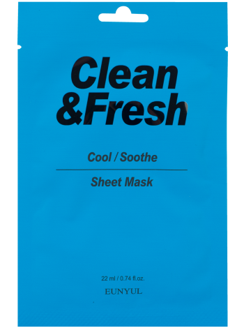 EUNYUL Тканевая маска для охлаждающего и успокаивающего эффекта CLEAN&FRESH MASK 22 мл.