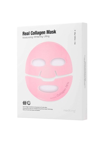 Meditime Лифтинг-маска гидрогелевая для лица с коллагеном Real collagen mask