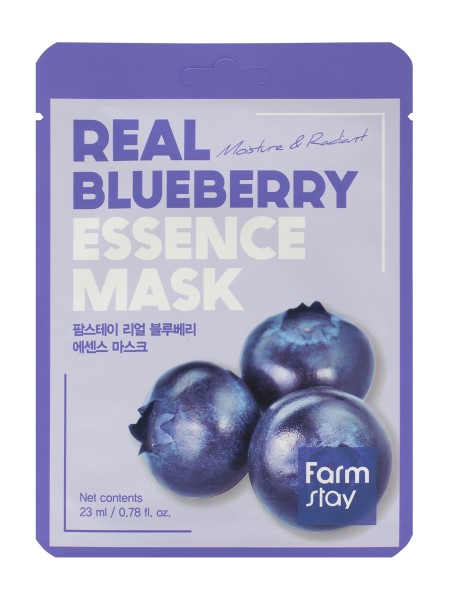 FarmStay Тканевая маска для лица с экстрактом черники Real Blueberry Essence Mask 