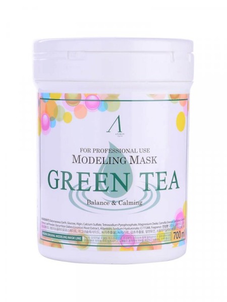 ANSKIN Альгинатная маска Modeling Mask Green Tea For Balance & Calming 240 г банка