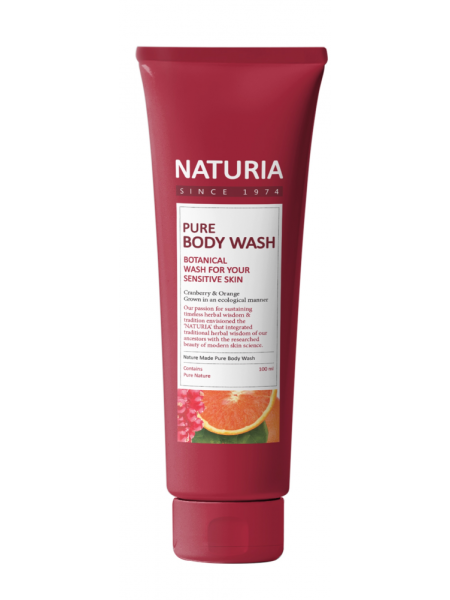 NATURIA Гель для душа КЛЮКВА/АПЕЛЬСИН Pure Body Wash (Cranberry & Orange) 100 мл
