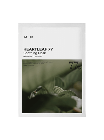 Anua Heartleaf Успокаивающая тканевая маска на основе хауттюйнии 77% Soothing Sheet Mask 