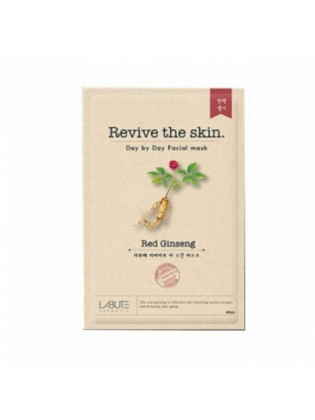 LABUTE COSMETICS Revive the skin Day by Day Facial Mask Red Ginseng тканевая маска с алоэ											