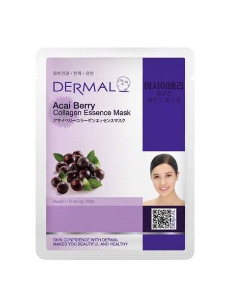 DERMAL Тканевая маска для лица Acai Berry Collagen Essence Mask 23г