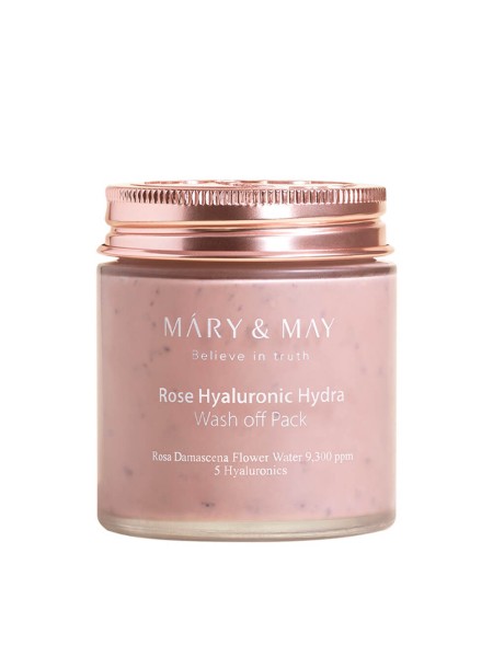 Mary&May Глиняная маска для глубокого увлажнения Rose Hyaluronic Hydra Clow Wash off Pack 125гр
