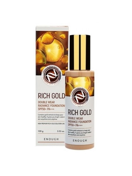 ENOUGH Тональный крем с частичками золота Rich Gold Double Wear Radiance SPF50+ PA+++ №21 100 мл