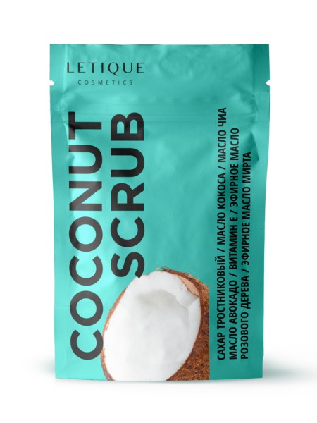LETIQUE Скраб для тела Кокосовый Антицеллюлитный Coconut Scrub 250 г.