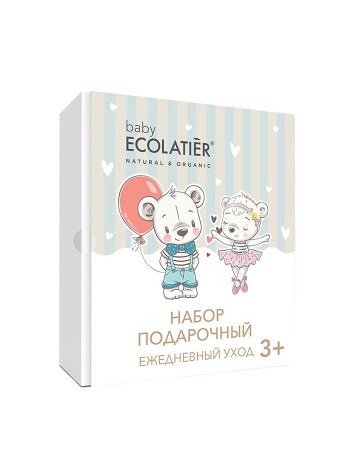 Ecolatier Набор подарочный Pure Baby 3+ Шампунь детский 150 мл + молочко с пантенолом 150 мл